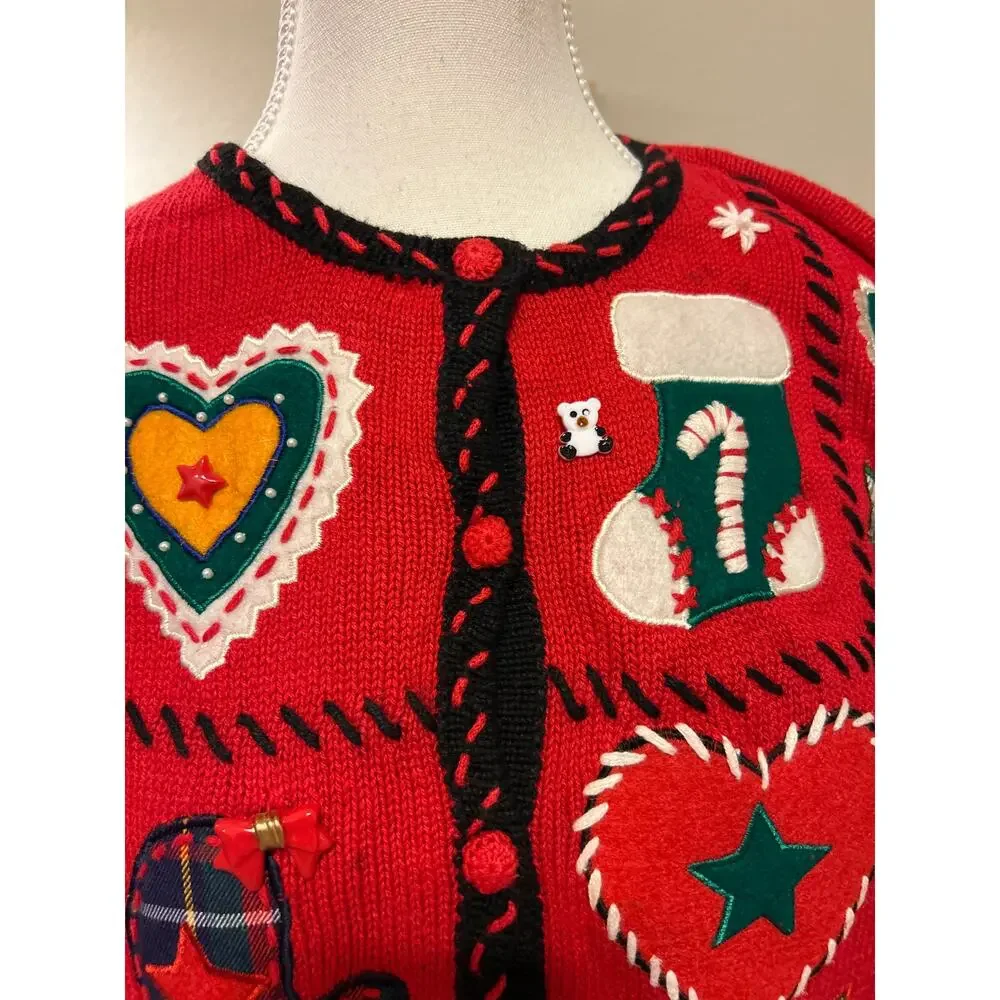 Designers Original Studio | Vintage Knit Holiday Cardigan | Large - Picture 7 of 15